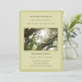 Grüne Gedächtnisbäume Gedenkfeier Einladung (Stehend Vorderseite)