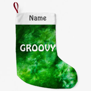 Grüne gefärbte Krawatte kundengebundenes Groovy Kleiner Weihnachtsstrumpf
