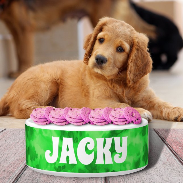 Grüne Gefärbte Krawatte Personalisierter Hund oder Napf (Von Creator hochgeladen)