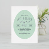 Grüne gefleckte Eierjagd Party Einladung (Stehend vorne)