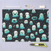 Grüne Geister Niedlich Adortable Modernes Schwarze Seidenpapier (Handwerk)