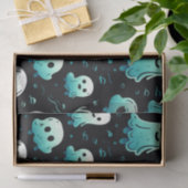 Grüne Geister Niedlich Adortable Modernes Schwarze Seidenpapier (Geschenk)