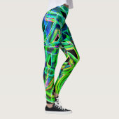 Grüne, gekrümmte Bänder, hervorgehoben durch Prägu Leggings (Rechts)