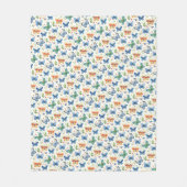 Grüne Gelbe Blaue Schmetterlinge und Blumen Fleecedecke (Vorderseite)