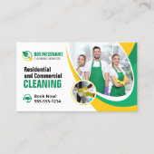 Grüne Gelbe Haussäuberungsjacke Visitenkarte (Vorderseite)