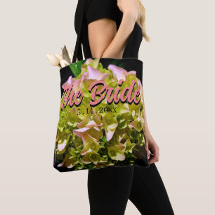 Grüne gelbe rosa Hortensie, für die Braut Tasche