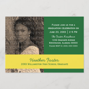 Grüne/gelbe Schulfarbblöcke Grad laden ein Einladung