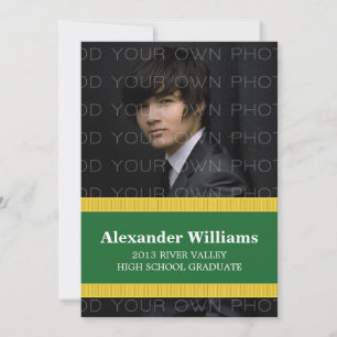 Grüne/gelbe Schulfarbstreifen Grad Einladung