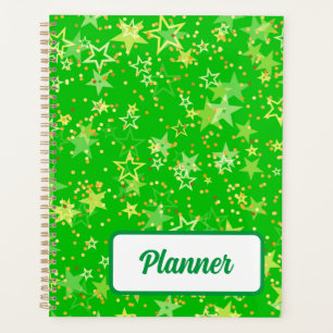 Grüne gelbe Sterne Planer