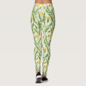 grüne, gelbe und weiße Lüster Leggings (Rückseite)
