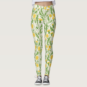 grüne, gelbe und weiße Lüster Leggings