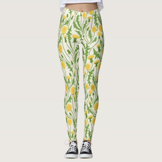 grüne, gelbe und weiße Lüster Leggings (Vorderseite)
