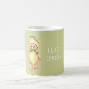 Grüne Gelbe Zitronen Teddybär Kaffeetasse