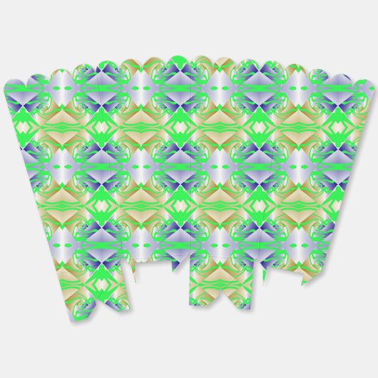 Grüne Gemälde auf Diamantmustern Geschenkschachtel (Ungeklappt)