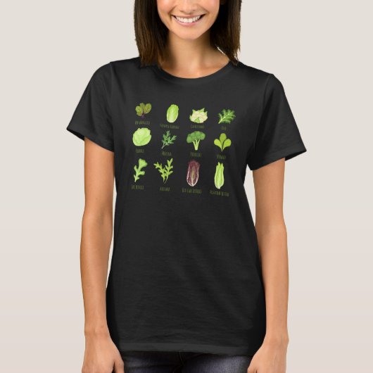Grüne Gemüse Süße Gesunde Salat Essen Liebe Gemüse T-Shirt (Vorderseite)