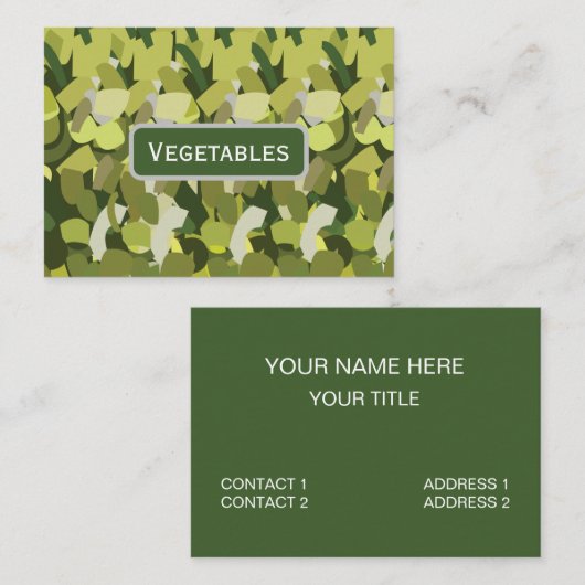 Grüne Gemüse Veggies Visitenkarte (Vorne/Hinten)