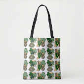 GRÜNE, GEMUSTERTE IRISCHE KLEEBLATT TASCHE (Vorderseite)