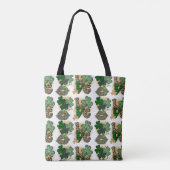 GRÜNE, GEMUSTERTE IRISCHE KLEEBLATT TASCHE (Rückseite)
