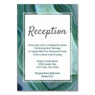 Grüne Geode Achat-Empfangs-Anpassung Tischnummer