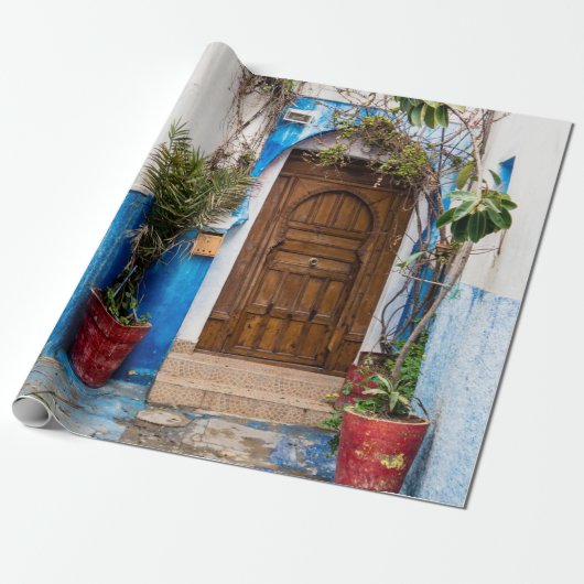 GRÜNE GEÖFFNETE PFLANZE NAHE WALL GESCHENKPAPIER (Ungerollt)