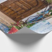 GRÜNE GEÖFFNETE PFLANZE NAHE WALL GESCHENKPAPIER (Ecke)