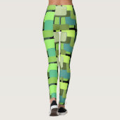 Grüne geometrische Abstrakte Form Leggings (Rückseite)