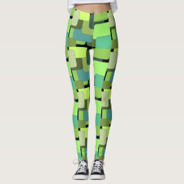 Grüne geometrische Abstrakte Form Leggings
