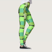 Grüne geometrische Abstrakte Form Leggings (Rechts)