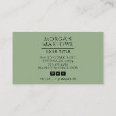 Grüne geometrische Bögen der modernen Ebene Visitenkarte (Rückseite)