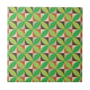 Grüne geometrische Kreise auf Quadraten im Stil de Fliese