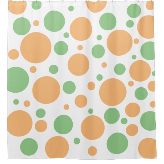 Grüne geometrische Kreisel der Orangensäule Duschvorhang (Vorderseite)