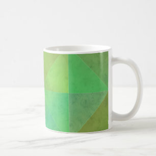Grüne geometrische Kunst Dreiecks-Muster Kaffeetasse