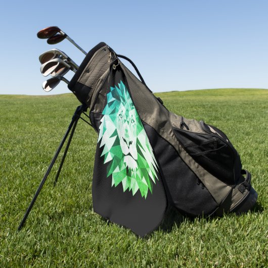 Grüne geometrische Lion Golfhandtuch (Gras)