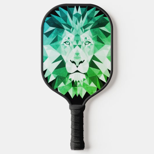 Grüne geometrische Lion Pickleball Schläger (Vorderseite)
