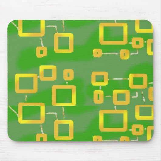 Grüne geometrische Quadrate Mousepad (Vorne)