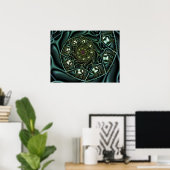 Grüne geometrische Spirale Poster (Heimbüro)