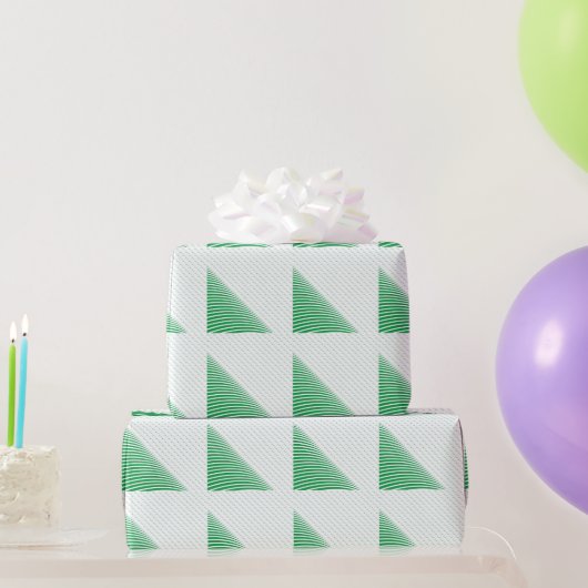 Grüne geometrische Triangle-Tree-Muster Weihnachte Geschenkpapier (Partygeschenke)