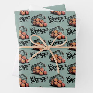 Grüne Georgia Golf Co Range Bucket Geschenkpapier Set