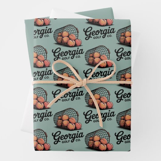Grüne Georgia Golf Co Range Bucket Geschenkpapier Set (Beispiel)