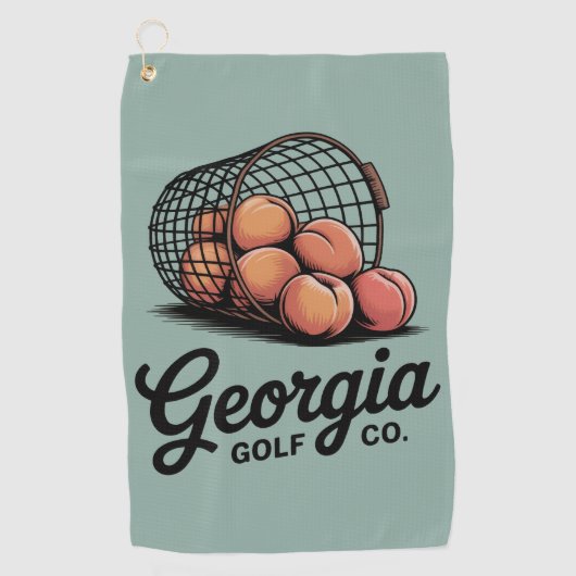 Grüne Georgia Golf Co Range Bucket Golfhandtuch (Vorderseite)