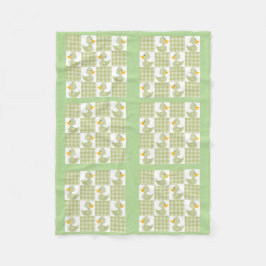 Grüne, gepolsterte Duckies Design Fleece Blanket