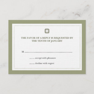 Grüne gepunktete Grenzhochzeit RSVP Karte