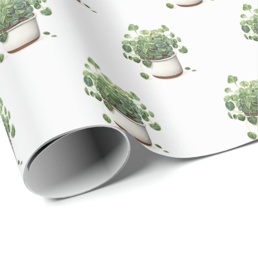 Grüne gepunktete Pflanze Geschenkpapier (Rolleneckpunkt)