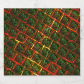 "Grüne gerahmte Augen", Kratzer oder rote Gitter. Bierflaschenetikett (Einzelnes Label)