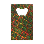 "Grüne gerahmte Augen", Kratzer oder rote Gitter. Geldbeutel Flaschenöffner (Vorderseite)