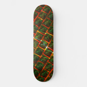 "Grüne gerahmte Augen", Kratzer oder rote Gitter. Skateboard