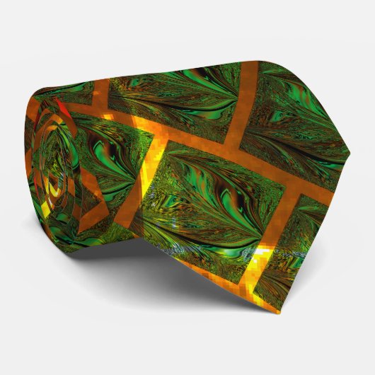 "Grüne gerahmte Augen", Kratzer oder rotes Gitter. Krawatte (Gerollt)