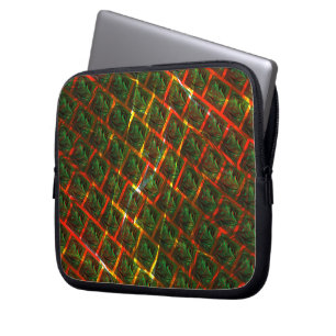 "Grüne gerahmte Augen", Kratzer oder rotes Gitter. Laptopschutzhülle