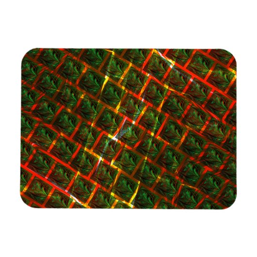 "Grüne gerahmte Augen", Kratzer oder rotes Gitter. Magnet (Horizontal)