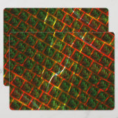 "Grüne gerahmte Augen", Kratzer oder rotes Gitter. Menükarte (Vorne/Hinten)